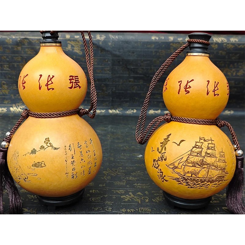 姓氏文化葫芦雕刻图案定制葫芦摆件
