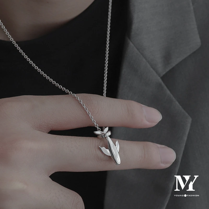 坠链均925银 《鲸落》轻奢925纯银项链男潮百搭ins冷淡风男士吊坠