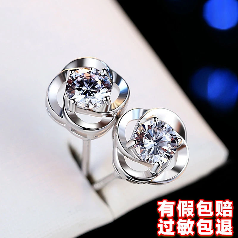 S999纯银耳钉女气质高级感耳饰不易过敏免摘养耳洞新款2022年耳环