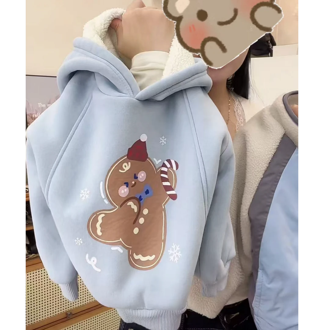 【菠萝米】秋冬款韩版加绒款印花姜饼人儿童卫衣 A181