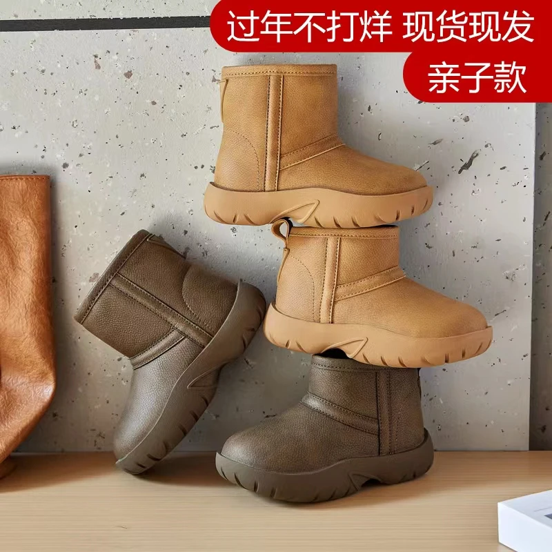 顺丰发出2024新款真皮儿童裘皮防水雪地靴大棉加厚防滑保暖