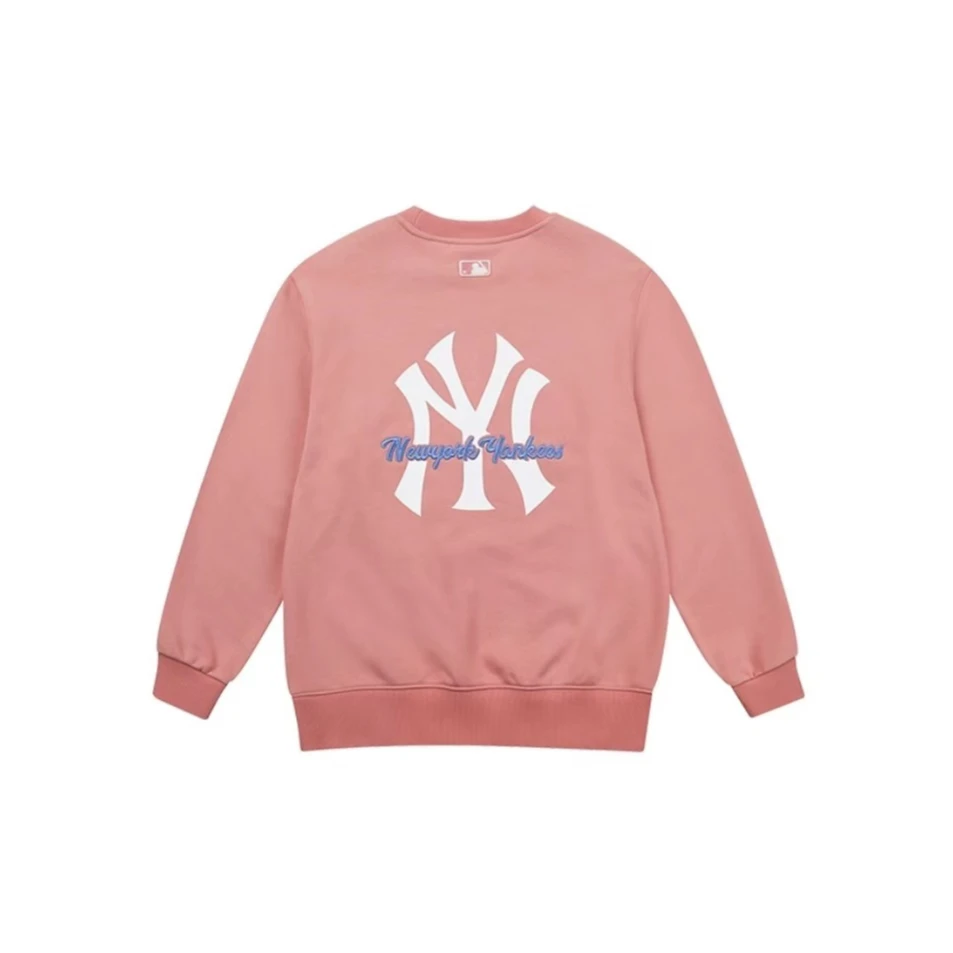 MLB纽约洋基队 后背大Logo刺绣圆领美式卫衣 男女同款 粉色