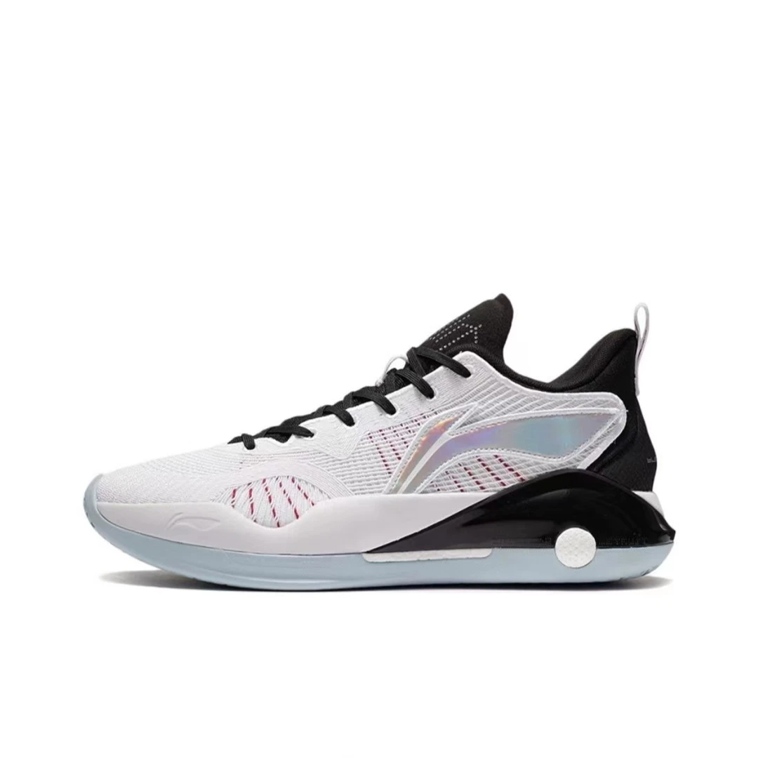 LI-NING/李宁驭帅 15 V2 减震防滑耐磨 低帮 篮球鞋 白黑 轻便