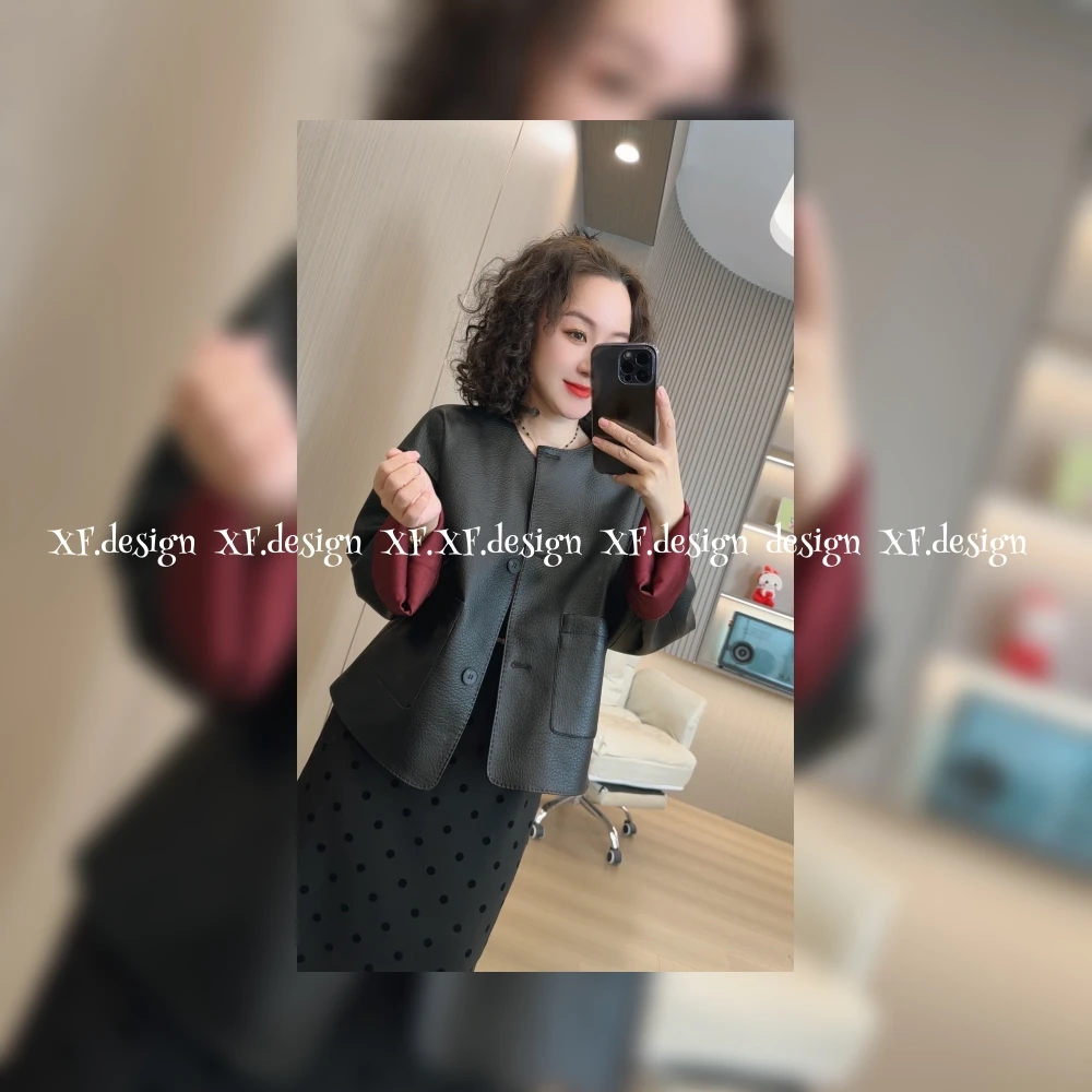 轻奢小欧版皮衣  XF6358