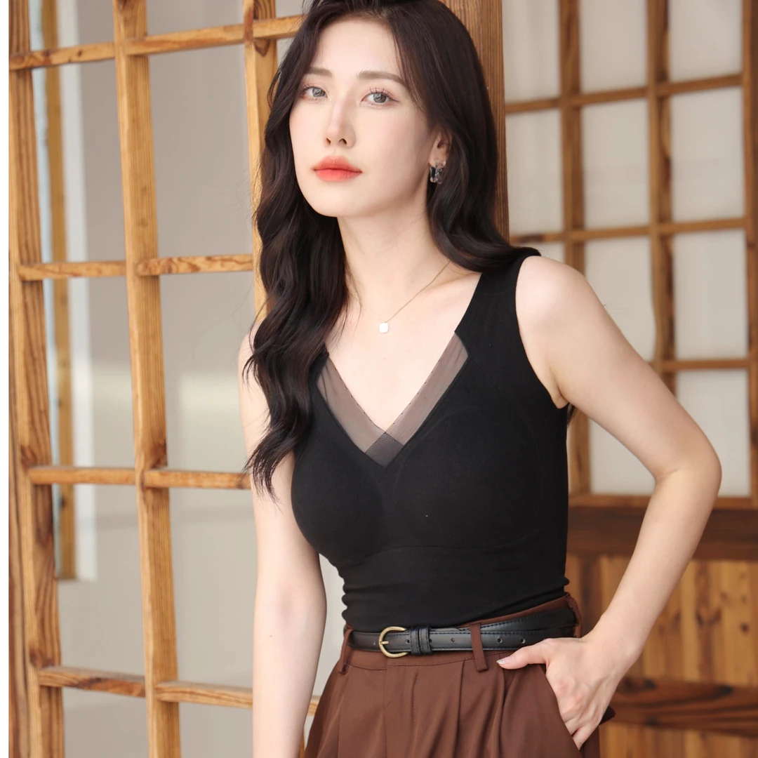 2023年爆款打底内穿暖背无痕贴合3D立体石墨烯发热背心免穿内衣