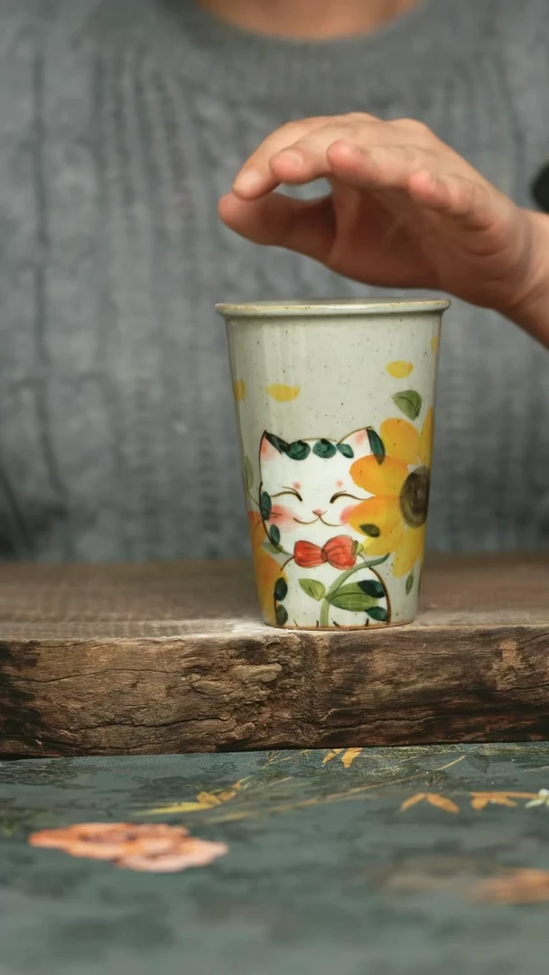 【闪购商品】杯釉下彩手工手绘同款陶器