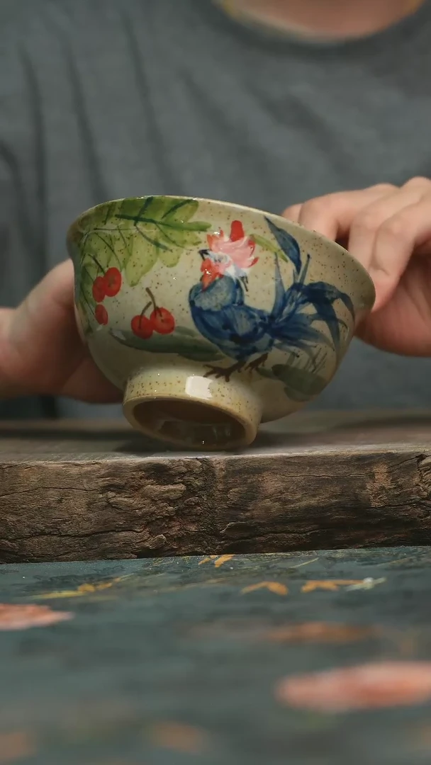 【闪购商品】杯釉下彩手工手绘同款陶器