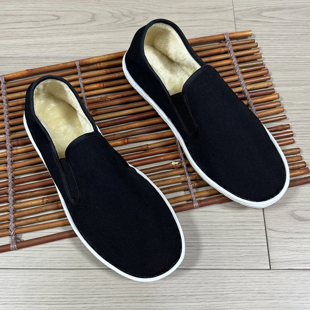 冬款加绒西山布鞋男士防滑保暖鞋休闲棉鞋传统牛筋底一脚蹬二棉鞋