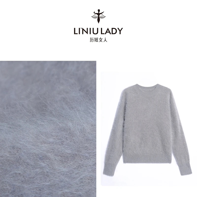 LI`NIULADY/历妞女人【落日】时尚圆领女款套头羊绒衫-008095