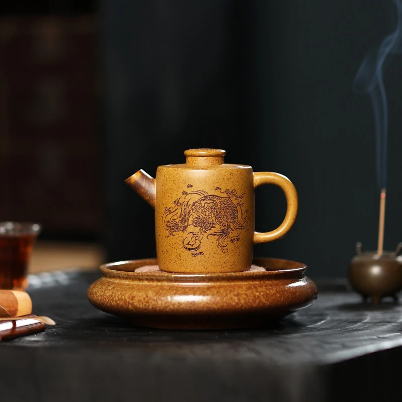 紫砂壶黄金段泥手工功夫茶具套装家用单壶茶具紫砂壶全手工