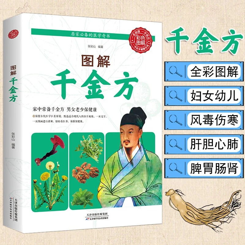 图解千金方 中医学经典著作食疗医药家庭实用预防常见病原著书籍J