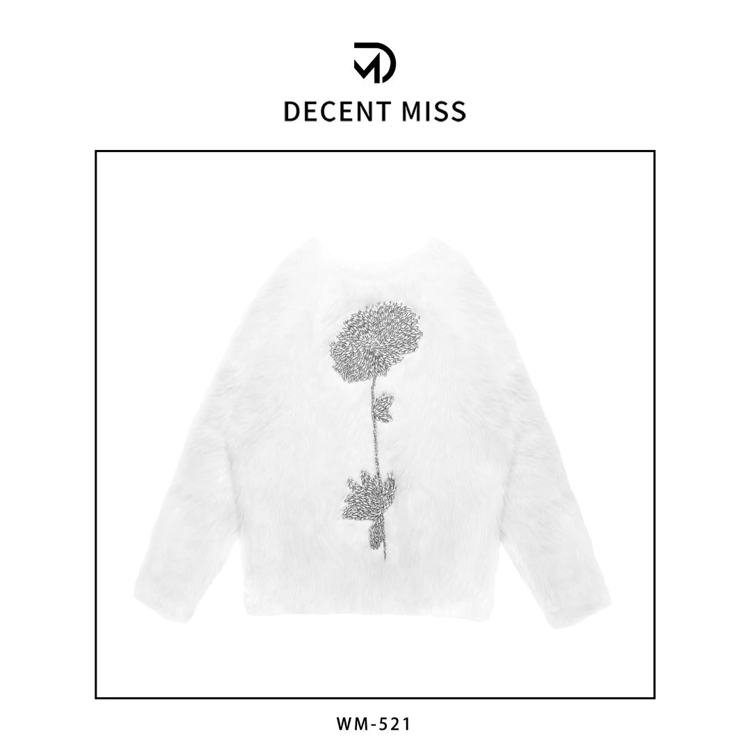 【花花优选】Decent miss 高级定制手工一只花钻毛衣WM-521长袖