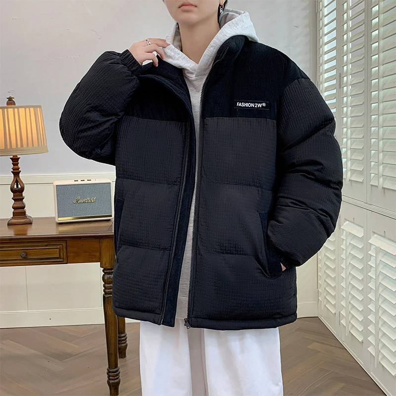 冬季新款百搭潮流潮牌时尚宽松休闲立领棉衣