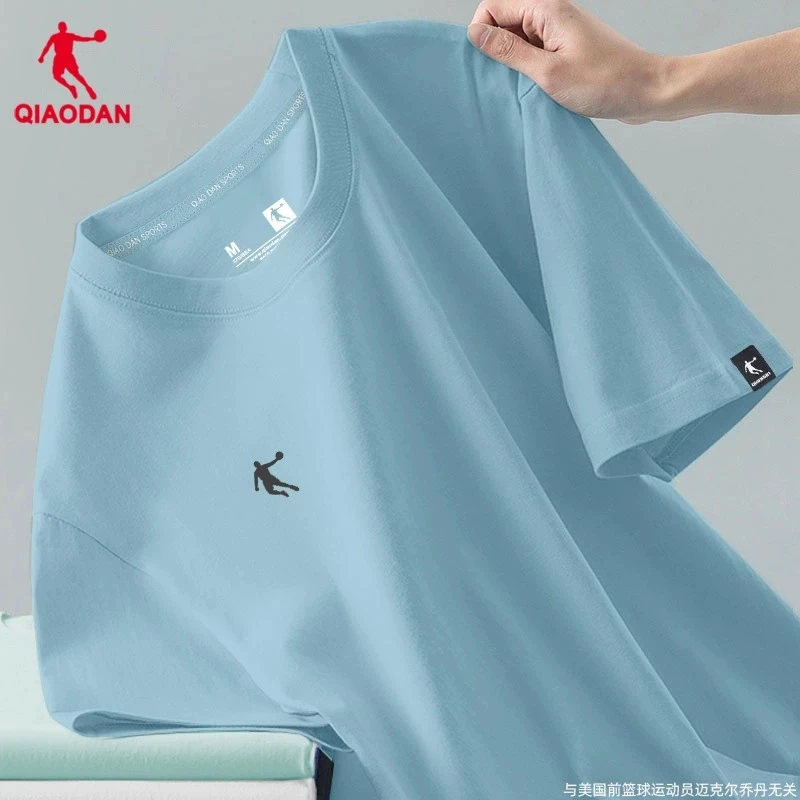 乔丹短袖男2025新款秋季青少年纯色t恤宽松透气圆领潮流打底半袖