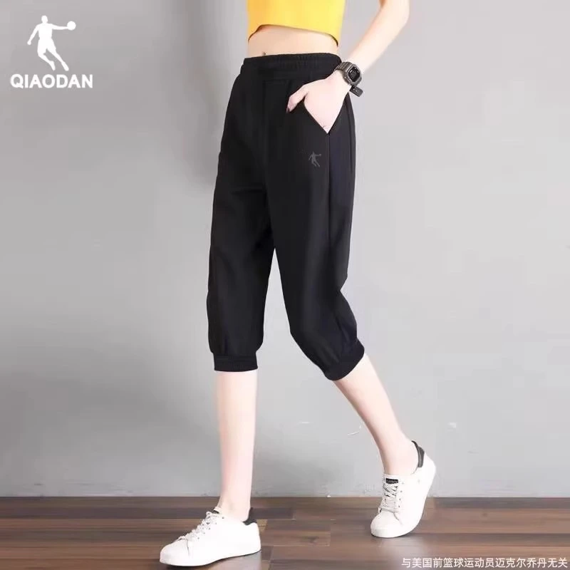 乔丹运动裤女2025秋季新款速干七分裤宽松显瘦休闲裤薄款跑步中裤