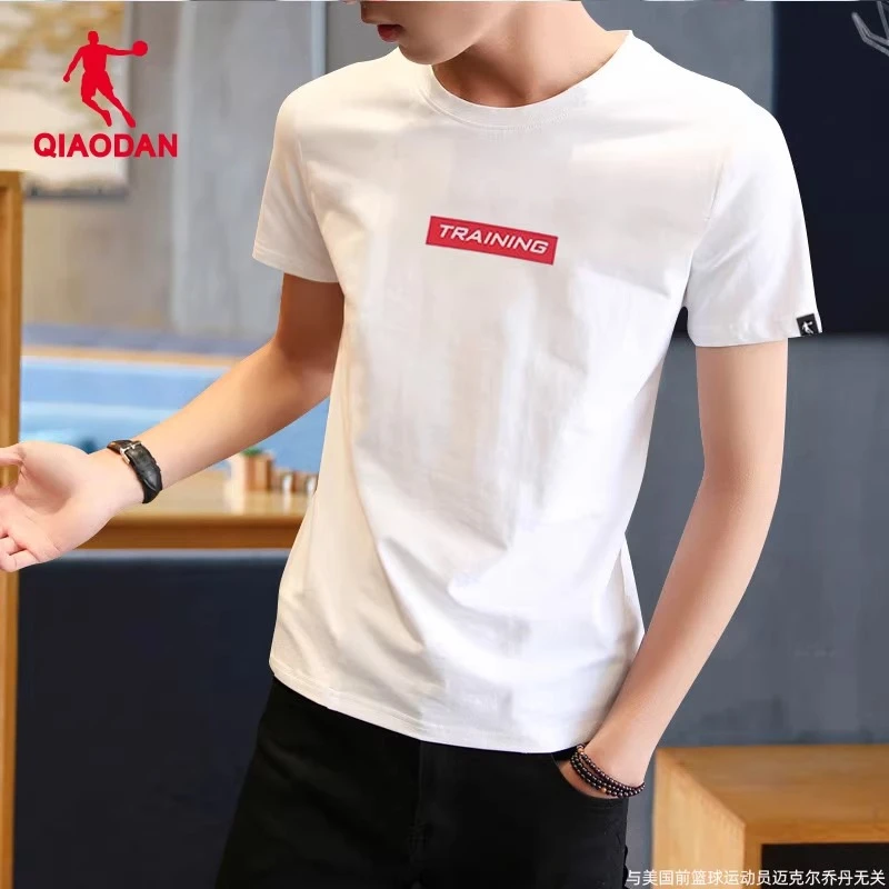 乔丹短袖T恤男2025冬季新款宽松圆领上衣白色透气半袖男装运动服