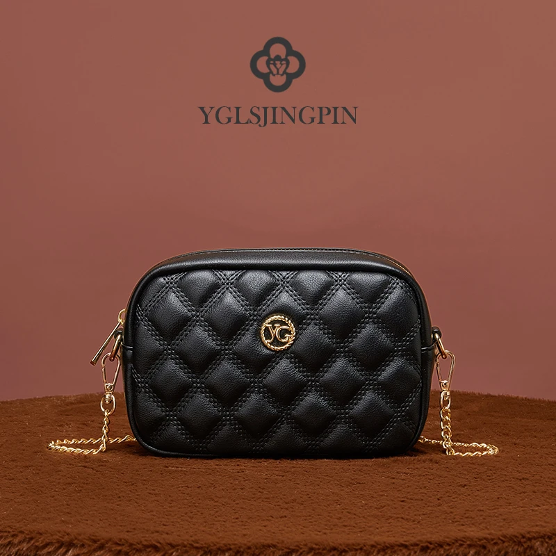 YGLS 轻奢品牌 菱格小香风时尚百搭女士潮流单肩斜挎包小包包2995