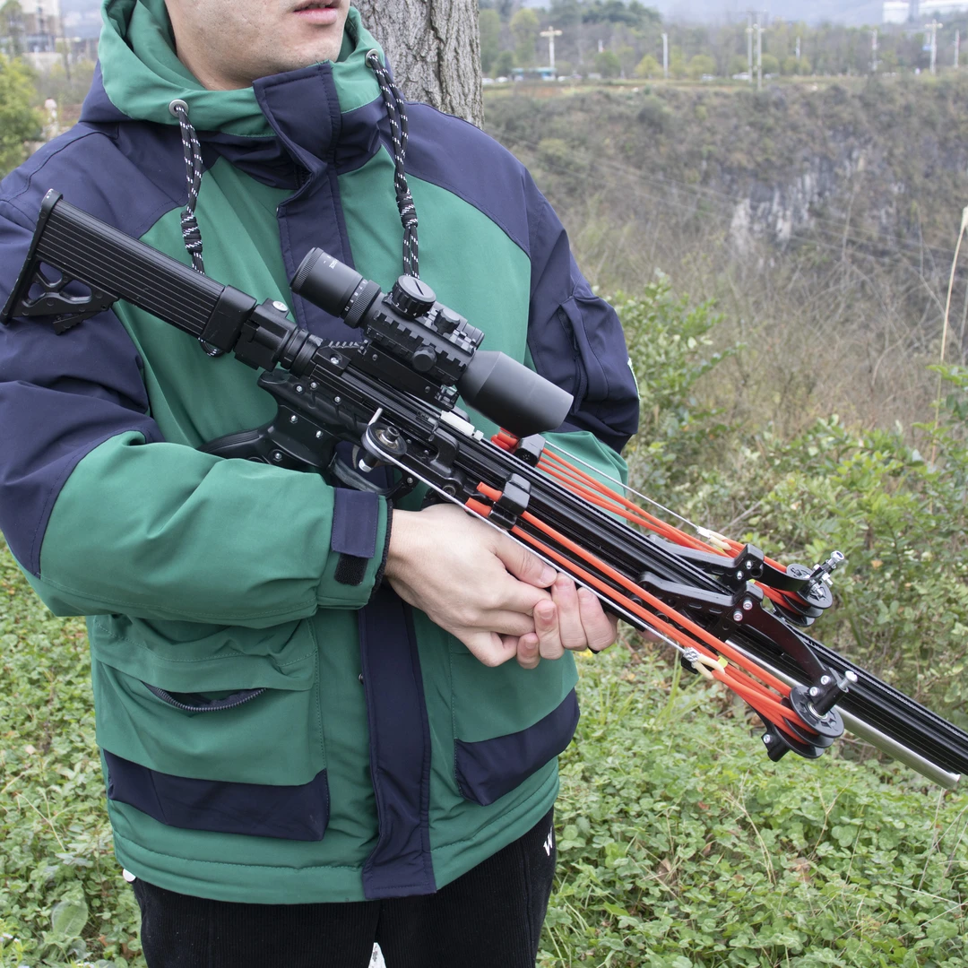 龙胆十代X40连发可折叠皮筋携带户外精品加粗高精度一体瞄准射击