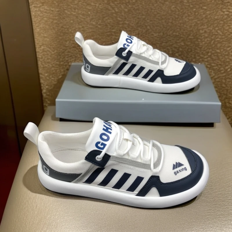 2024夏季低帮款韩版百搭厚底板鞋软底网布透气时尚休闲鞋飞织男鞋