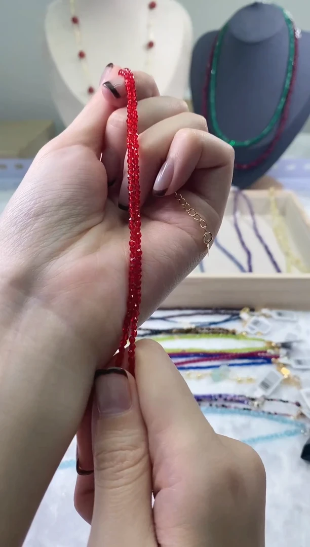 【闪购商品】尖晶石项链14K金镶嵌项链