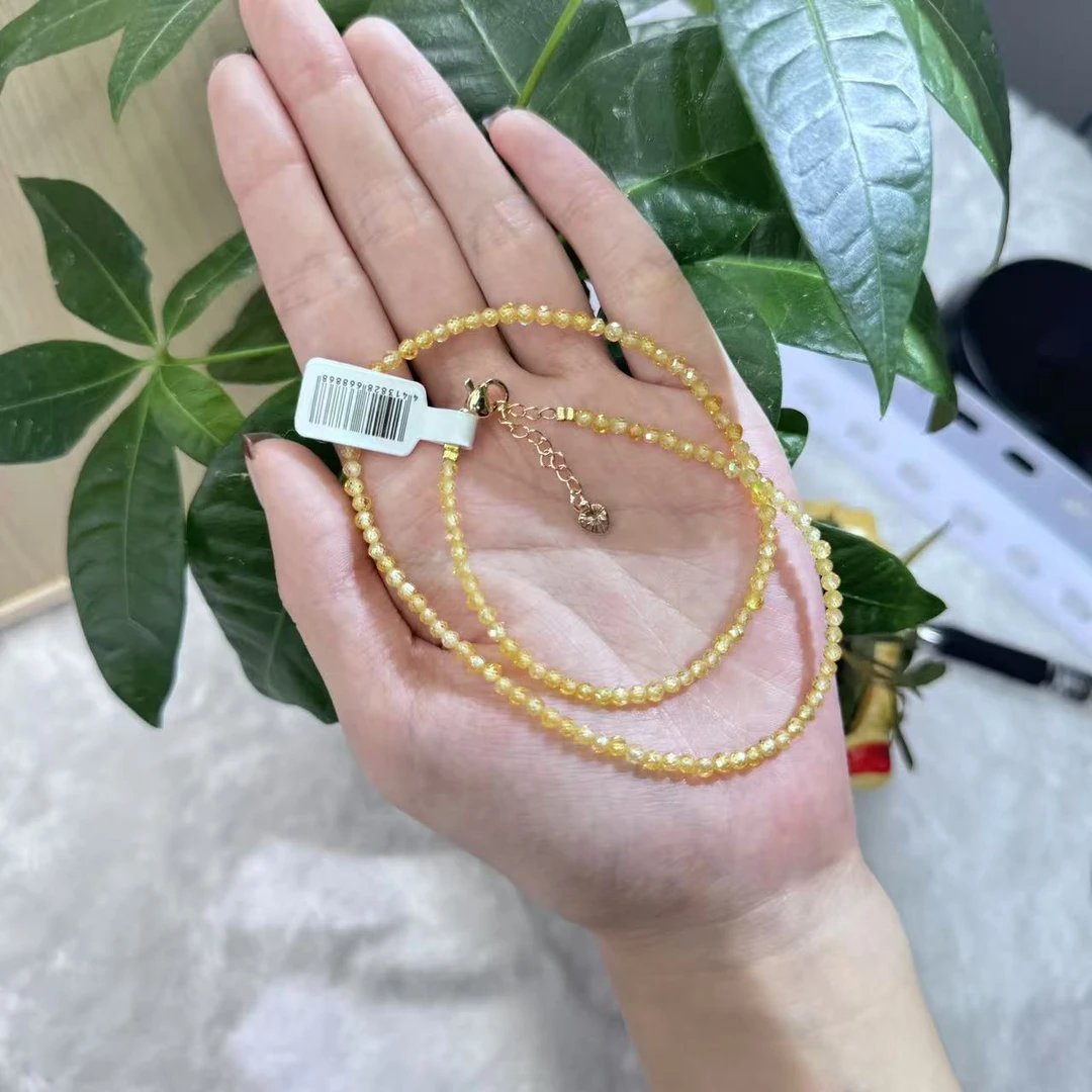 【诗颜珠宝】B名贵色净体刻面火彩黄钻项链诗颜珠宝SYZB85