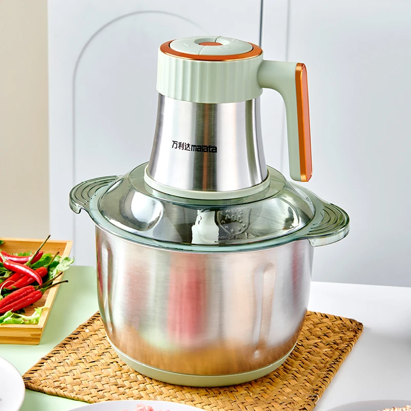 malata/万利达【双盆】大容量电动和面绞肉机厨房家用多功能搅馅