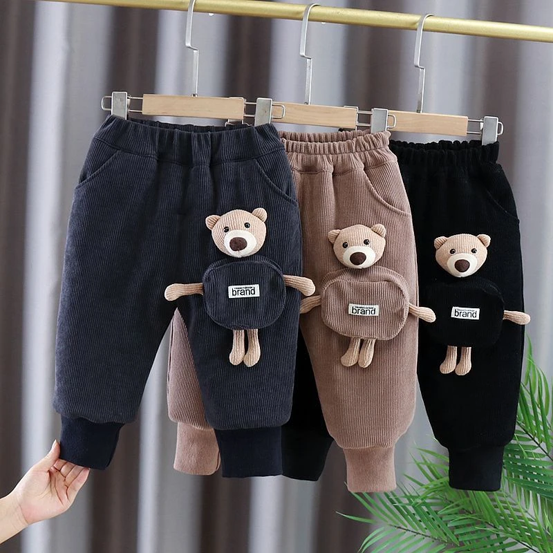 儿童棉裤冬加绒加厚男童运动裤外穿长裤女宝宝保暖三层一体绒裤子