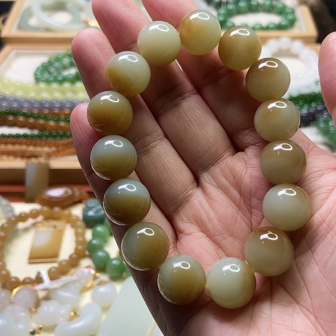 和田玉手链卡14未镶嵌