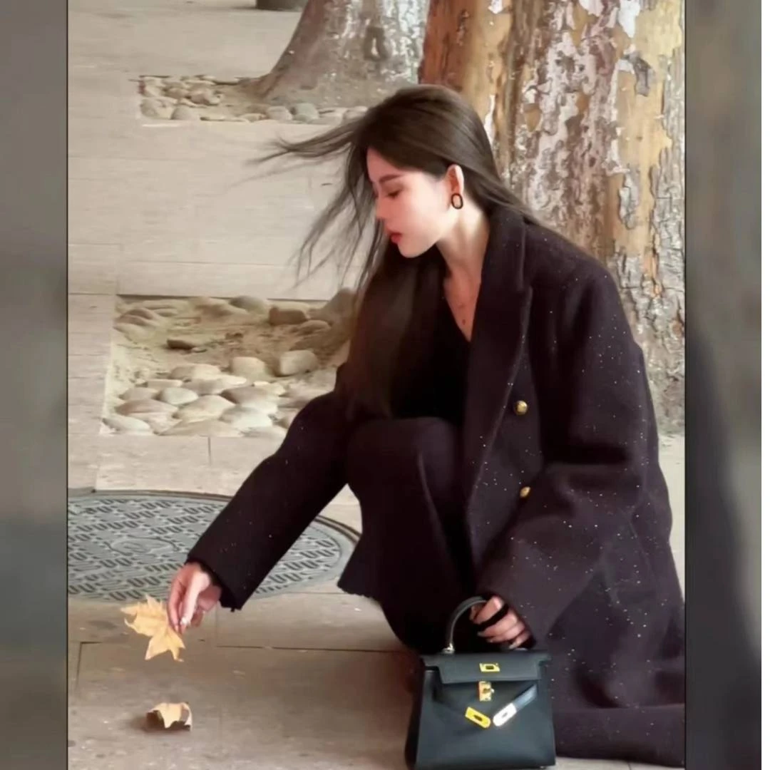 2023新款冬季韩版时尚百搭简约白鸭绒大衣