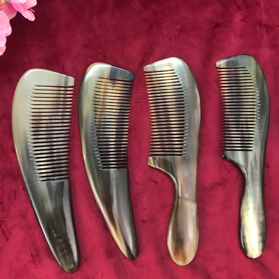 特选花色牦牛角梳子  加长加厚 家用精品防静电1个装