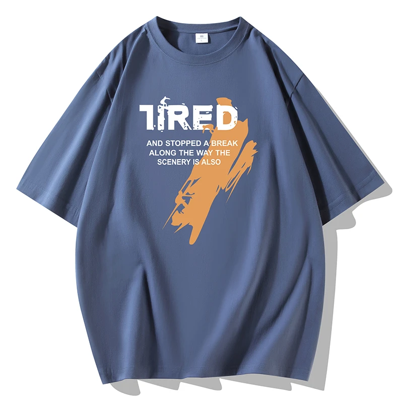 夏季新款美式重磅纯棉短袖t恤男女款圆领宽松印花打底衫透气半袖