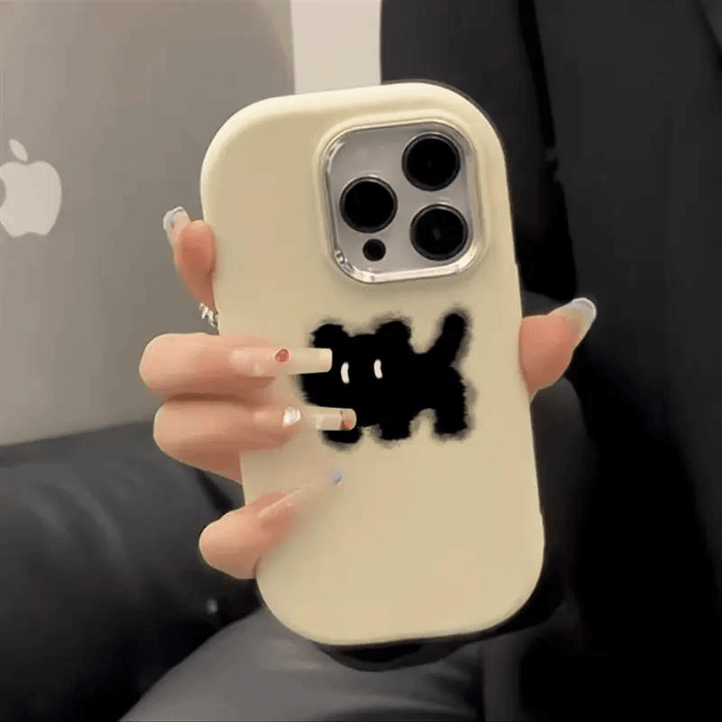 ins惊吓小黑猫适用iPhonel5/14promax手机壳苹果13/12/11软xr套xs