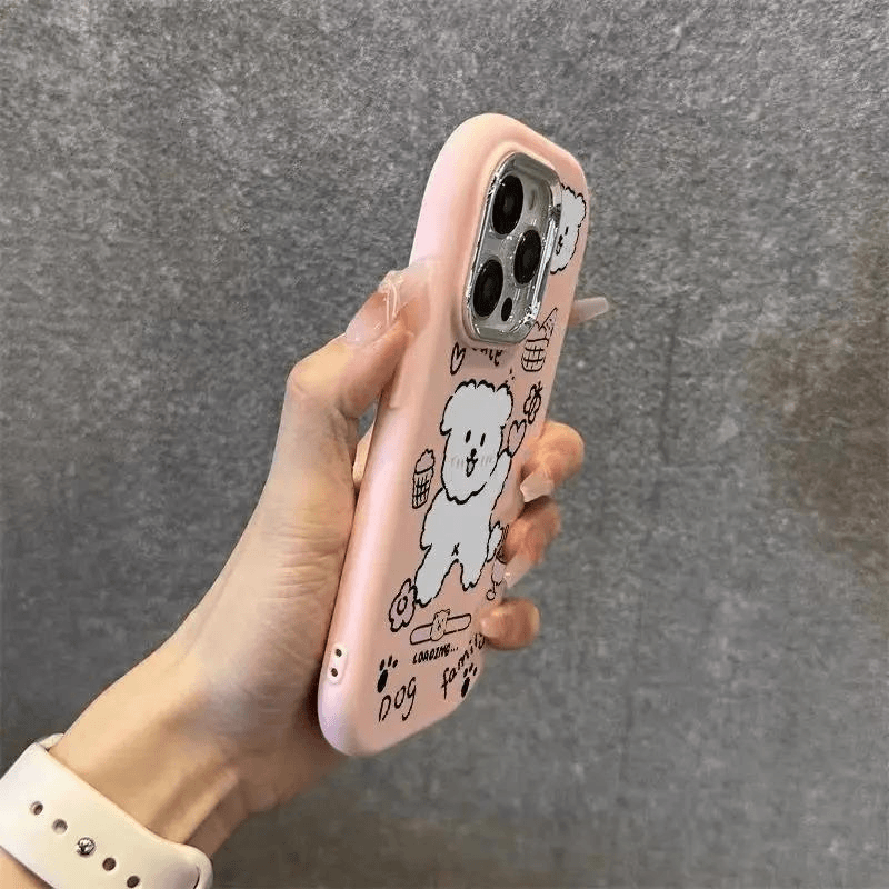 比爱心狗狗苹果14promax椭圆手机壳iPhone15/13/12/11软胶xs/xr
