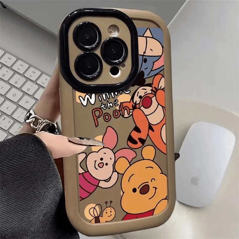 维尼总动员泡芙壳适用苹果15手机壳iphone13/14promax防摔12/11女