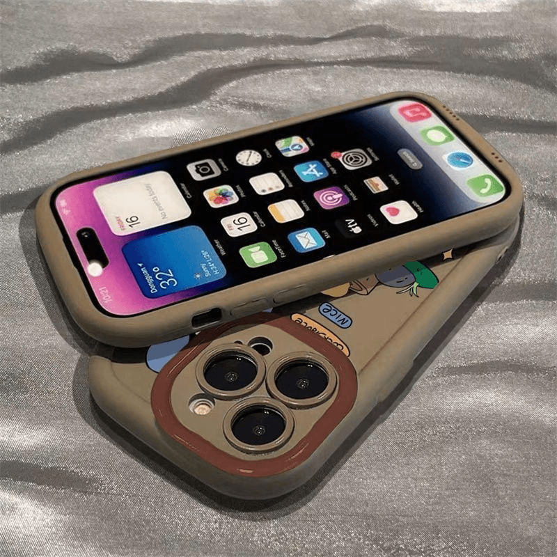 草地狗狗泡芙壳适用苹果15手机壳iphone13/14promax防摔12/11女