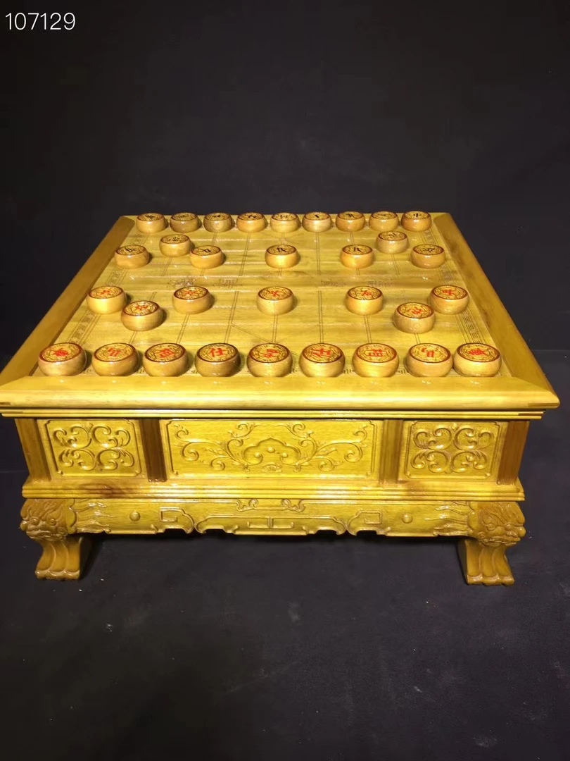 金丝楠木中国象棋盘单卖围棋双面三用实木桌大号折叠高档