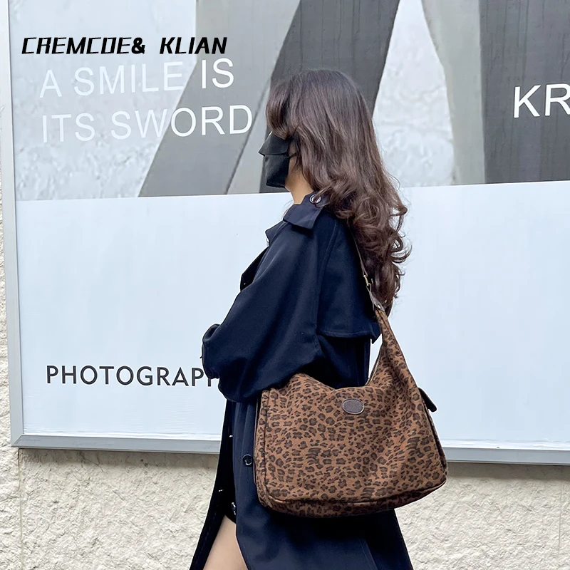 【官方正品 Cremcoe&Klian】豹纹hobo腋下包2024秋冬新款单肩斜挎包