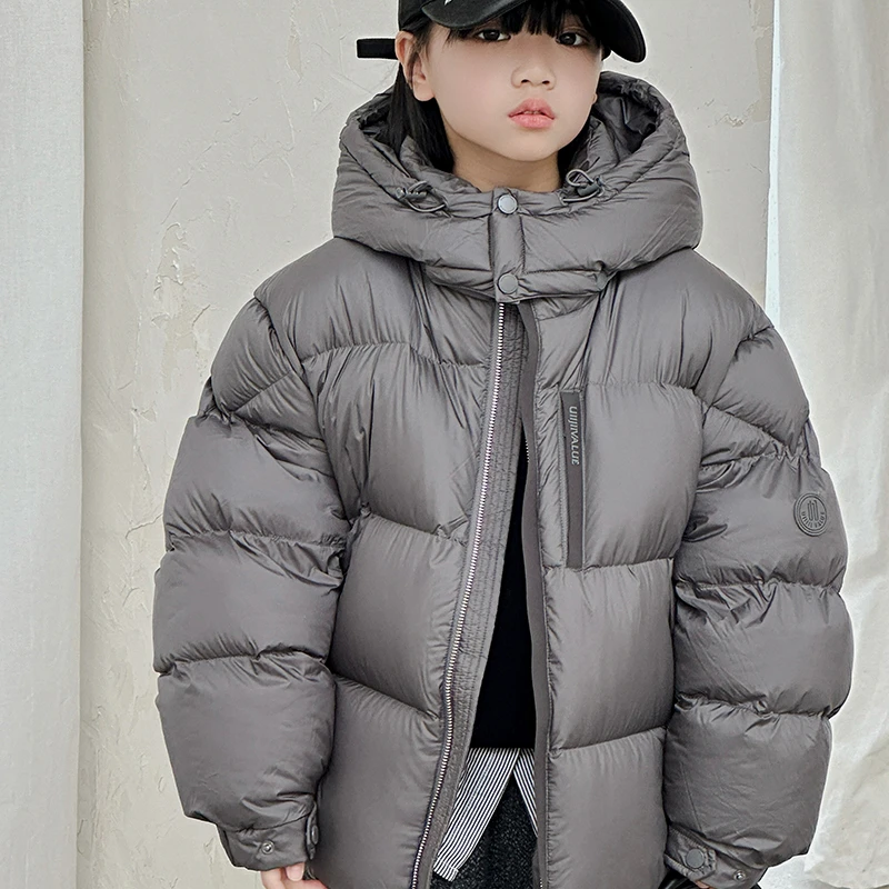 MZ【清仓福利】正品新款纯色简约儿童90白鸭绒羽绒服上衣226029
