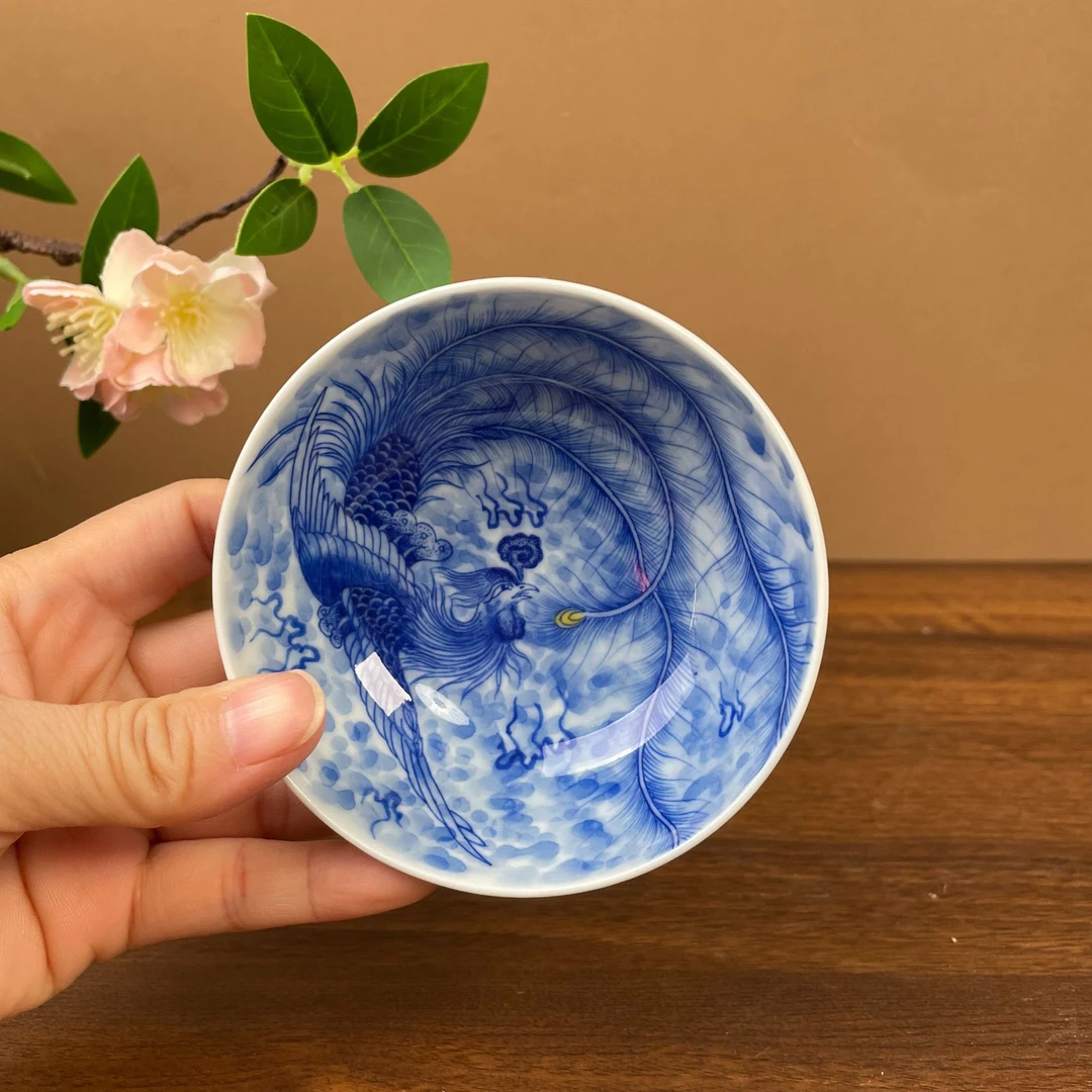 【陶月楼】凤普洱主人杯手工手绘 景德镇茶具 容量60毫升