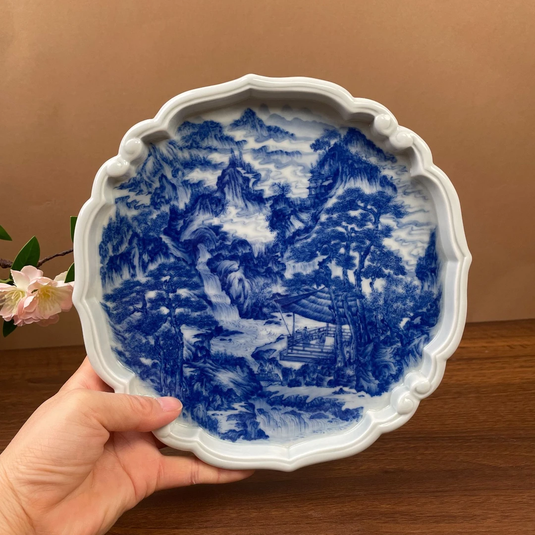 【九茗珍藏】欧阳娇老师重工山水壶承手工手绘景德镇茶具