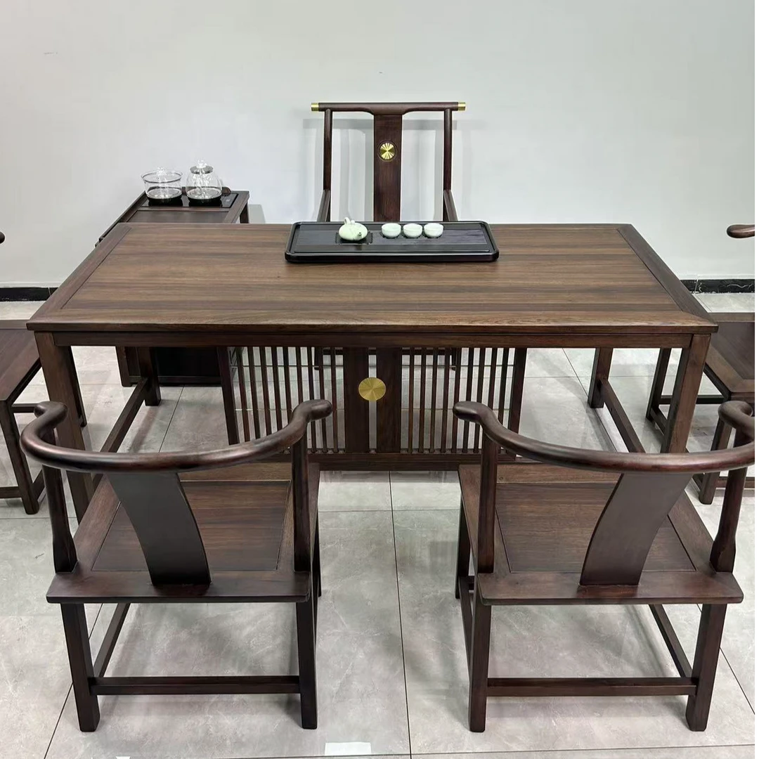 （专属链接）链接干泡桌茶桌椅组合乌金木新中式茶桌椅家用办公