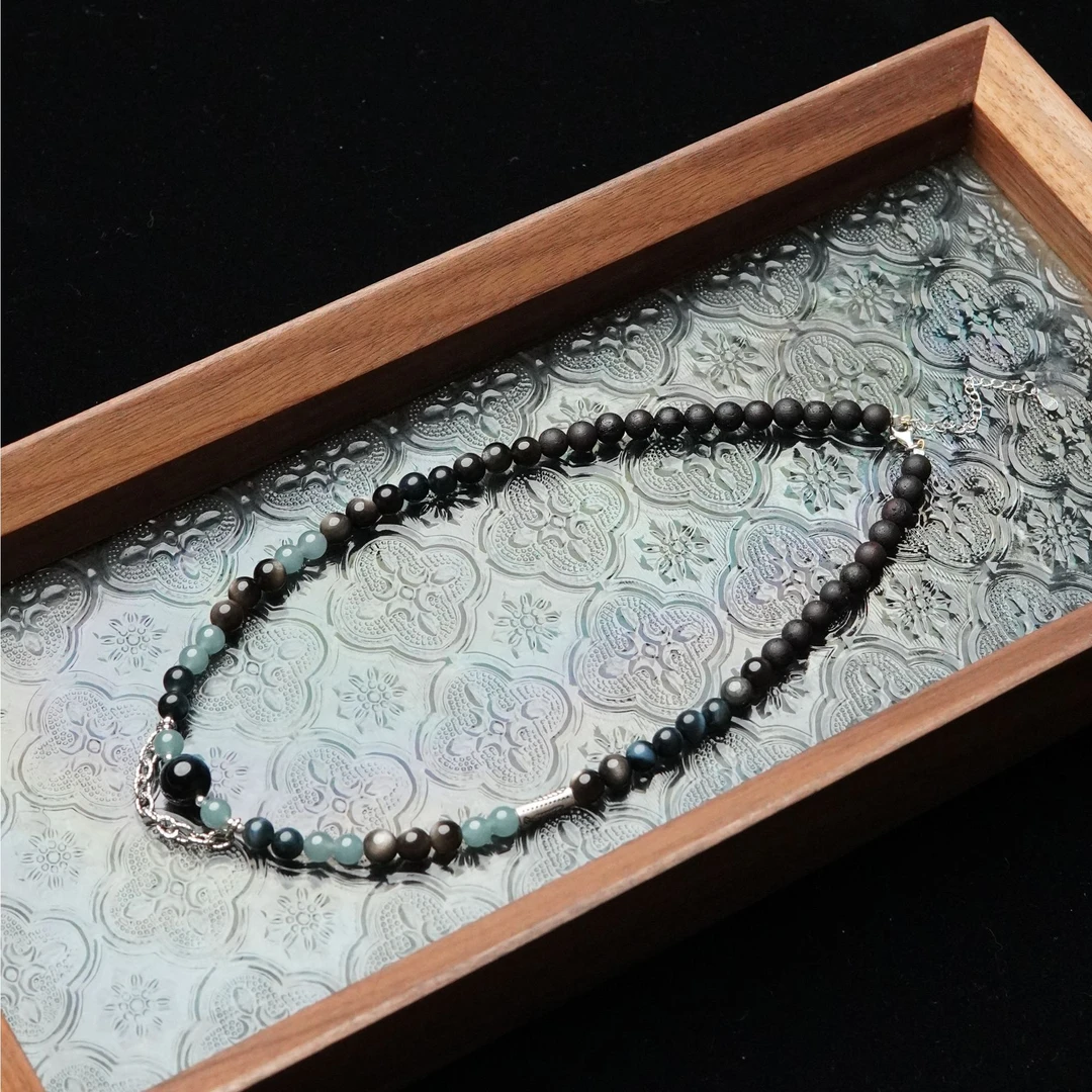 海蓝之觅 天然沉水缅甸降真香 6mm项链