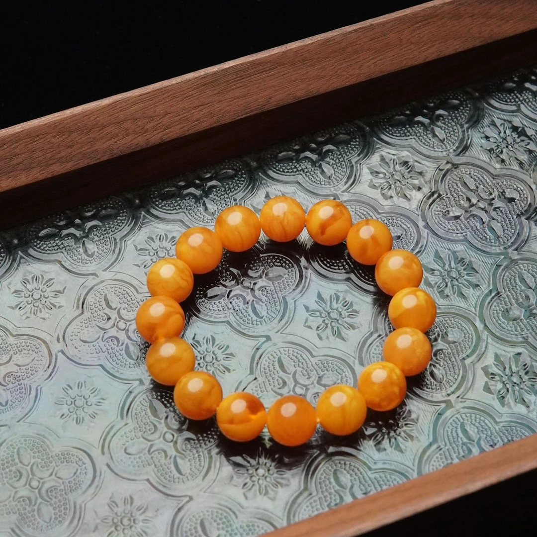 天然蜜蜡12mm圆珠单圈手串