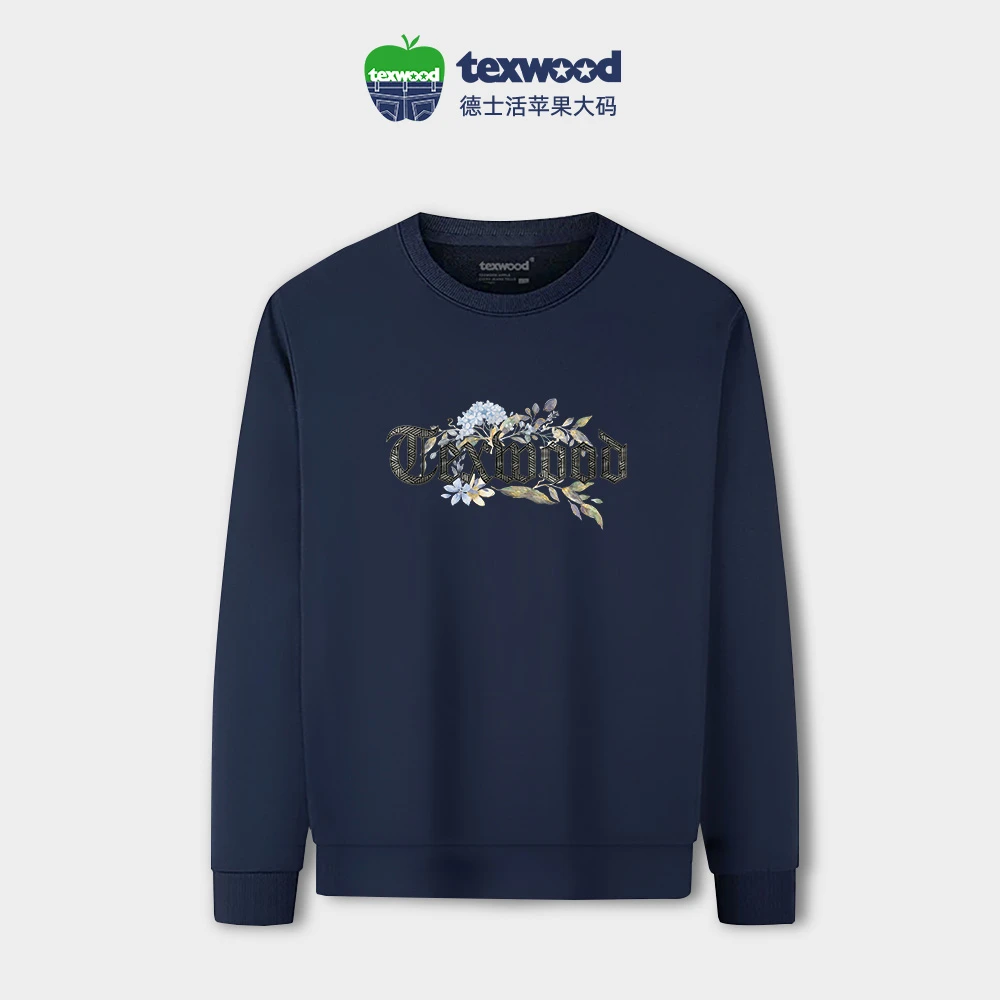 Texwood/德士活【大码男装】圆领秋季男上衣长袖百搭休闲卫衣10044