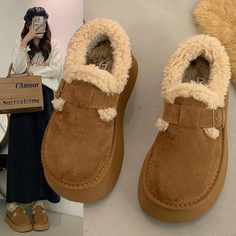【萍萍推荐】3cm，冬季新款厚底雪地靴女保暖棉鞋面包鞋Z-919