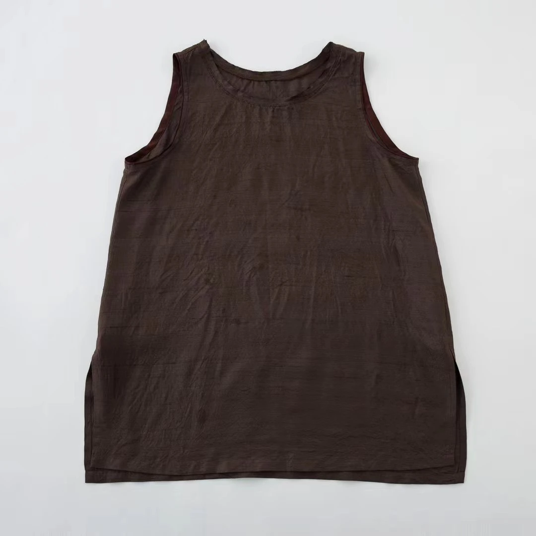 布衣家小铺子推荐～原创垒土拼接复古红背心B2120