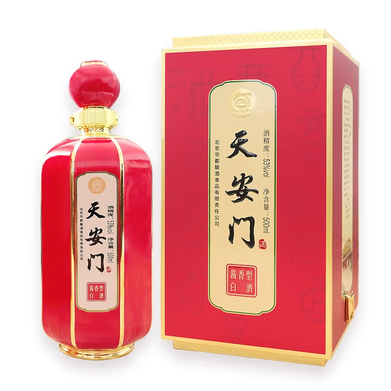 天安门华都天安门宫灯酒酱香型白酒单瓶装53度500mL1瓶粮食