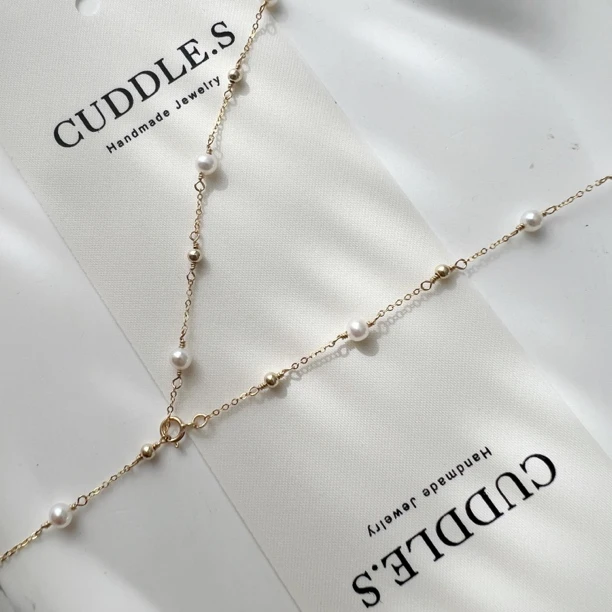 合金项链 合金饰品 Cuddle手作巴洛克满天星毛衣链 进口14KGf