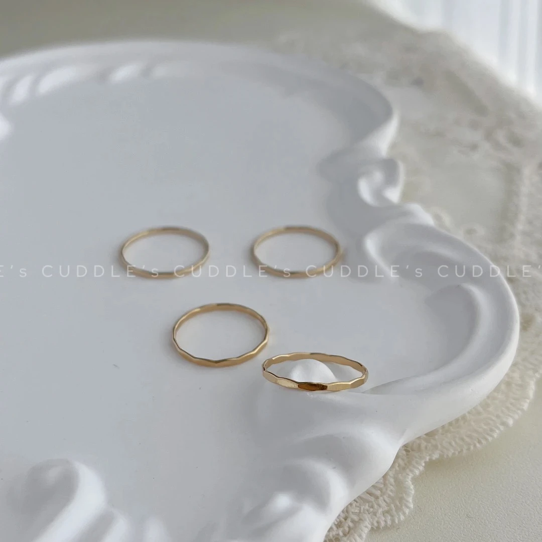 合金戒指 素戒 进口14kKGF 压面闭口戒