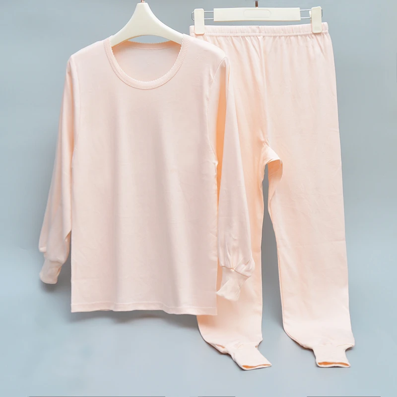 100%纯棉秋衣秋裤女全棉内衣裤秋冬宽松老式棉毛衫裤线衣线裤套装